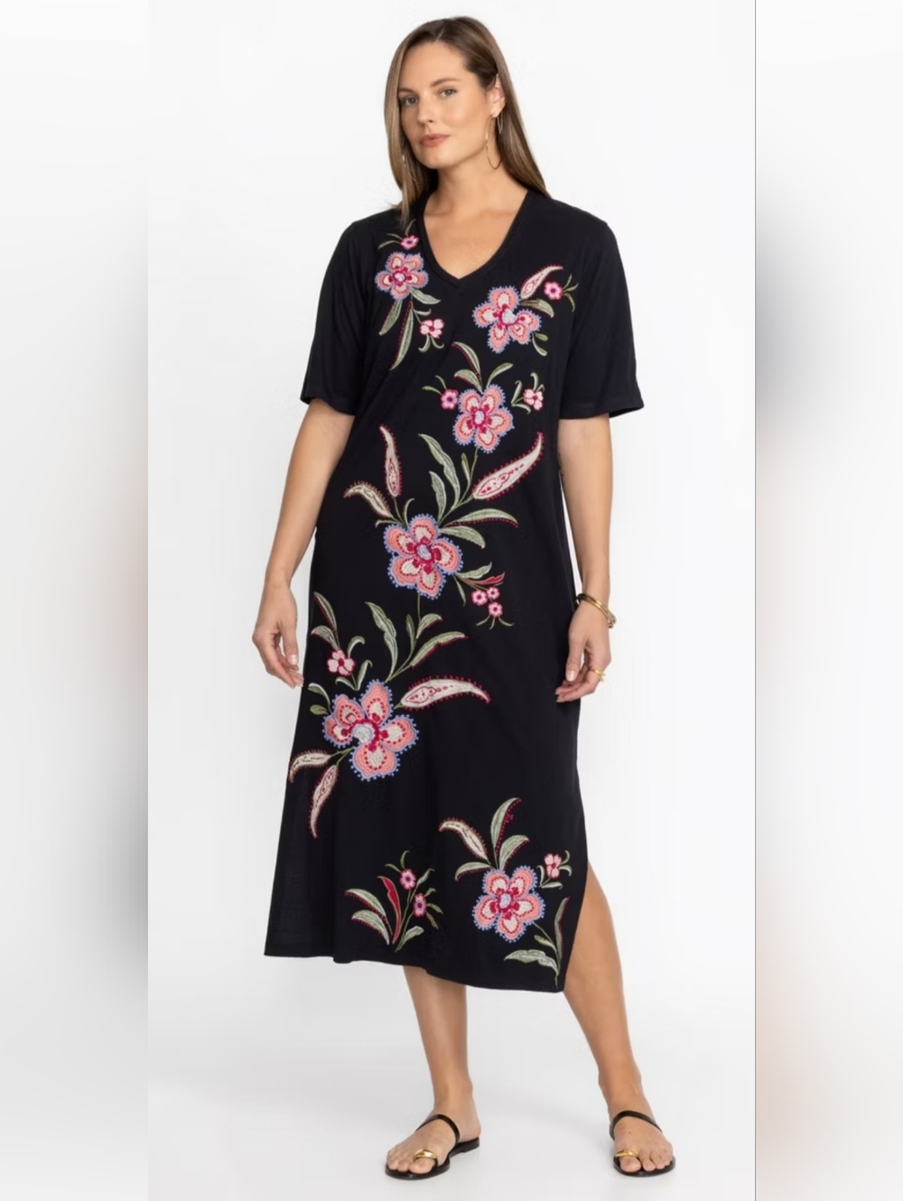 Johnny Was Libbi Trapunto T-Shirt Dress   Size XL